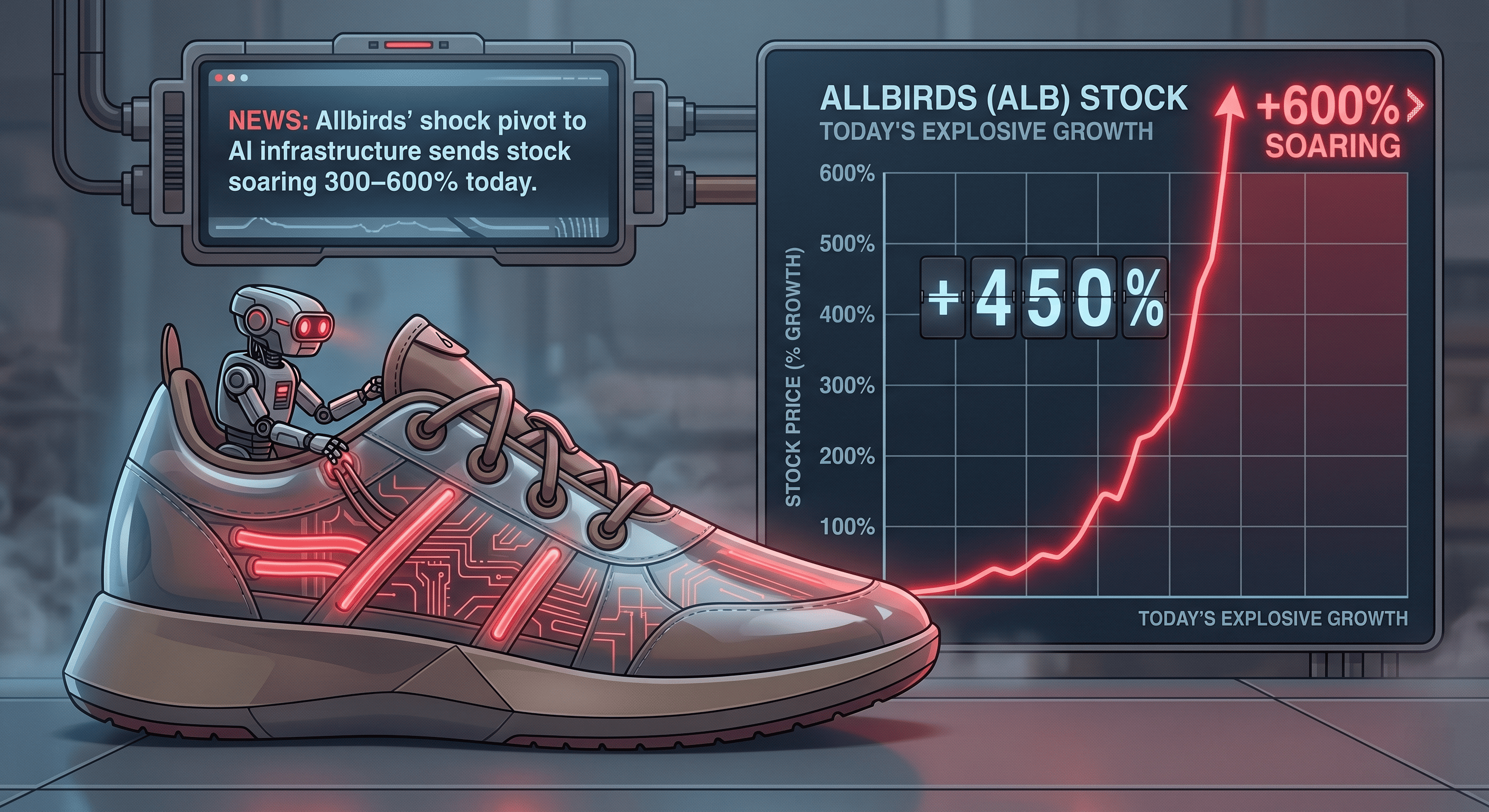 Allbirds' shock pivot to AI infrastructure sends stock soaring 300-600% today